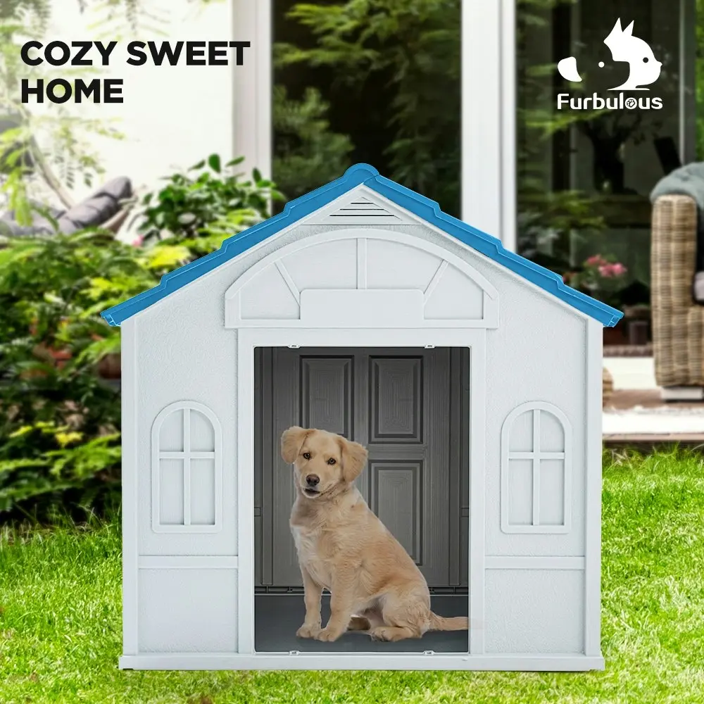 Furbulous Dog House and Indoor Outdoor Heavy Duty Dog Kennel - Tiled Roof