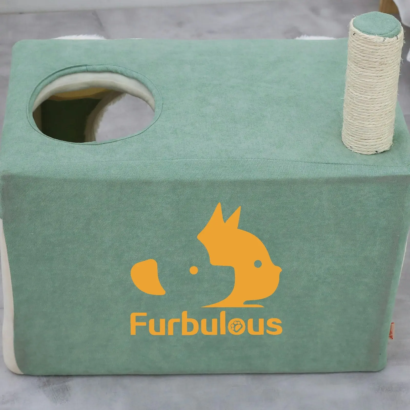 Furbulous Cat Tunnel with Hideaway Box and Scratching Post - Camera Shape