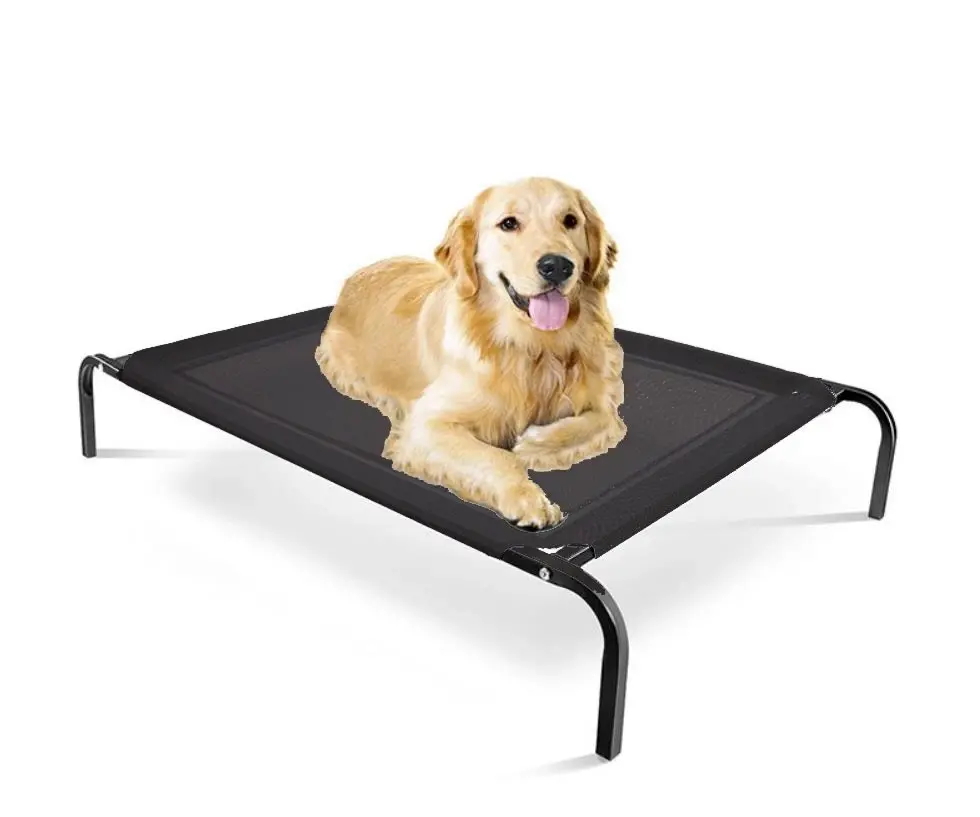 Furbulous Elevated Cooling Pet Bed Steel Frame Trampoline Indoor Outdoor Pets Dogs Extra Large - Black