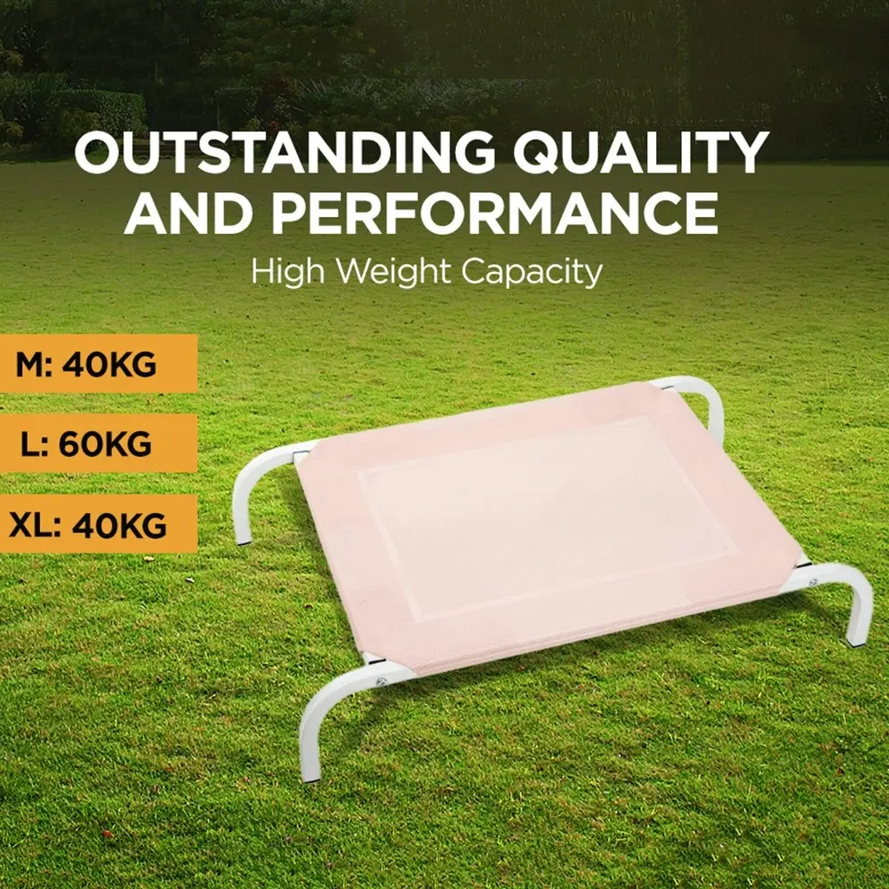 Furbulous Elevated Cooling Pet Bed Steel Frame Trampoline Indoor Outdoor Pets Dogs Medium - Pink