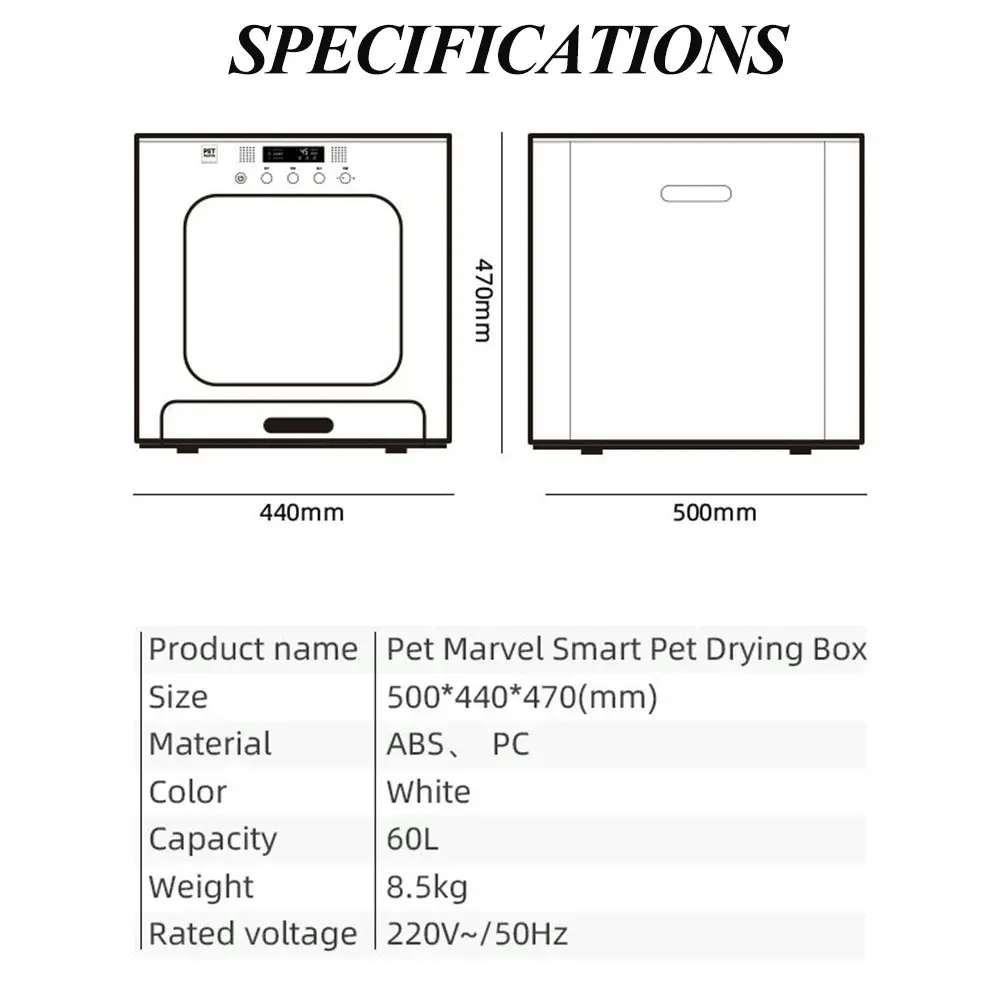 Pet Marvel Automatic Pet Drying Box Cat Dog Safe Dryer