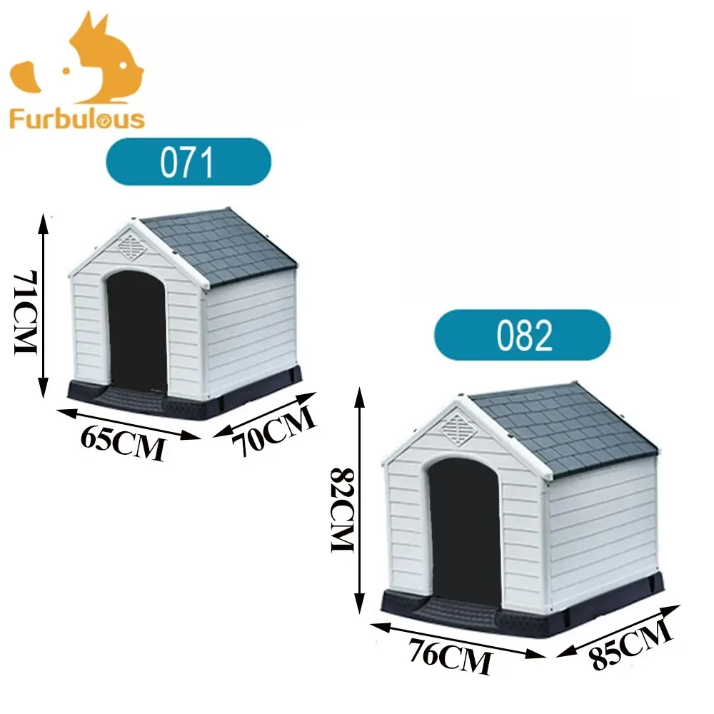 Furbulous Dog Kennel and Indoor Outdoor Heavy Duty Dog House - Slate Roof