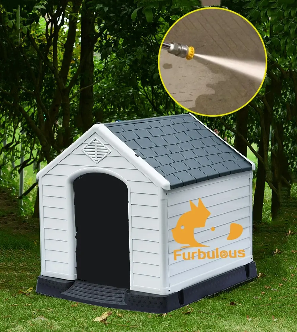 Furbulous Dog Kennel and Indoor Outdoor Heavy Duty Dog House - Slate Roof