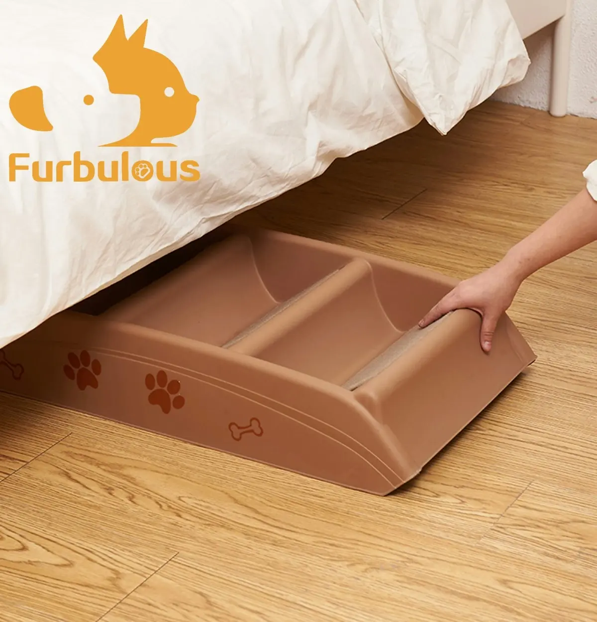 Furbulous Foldable Pet Stairs Portable Lightweight Indoor Ladder for Dog or Cat