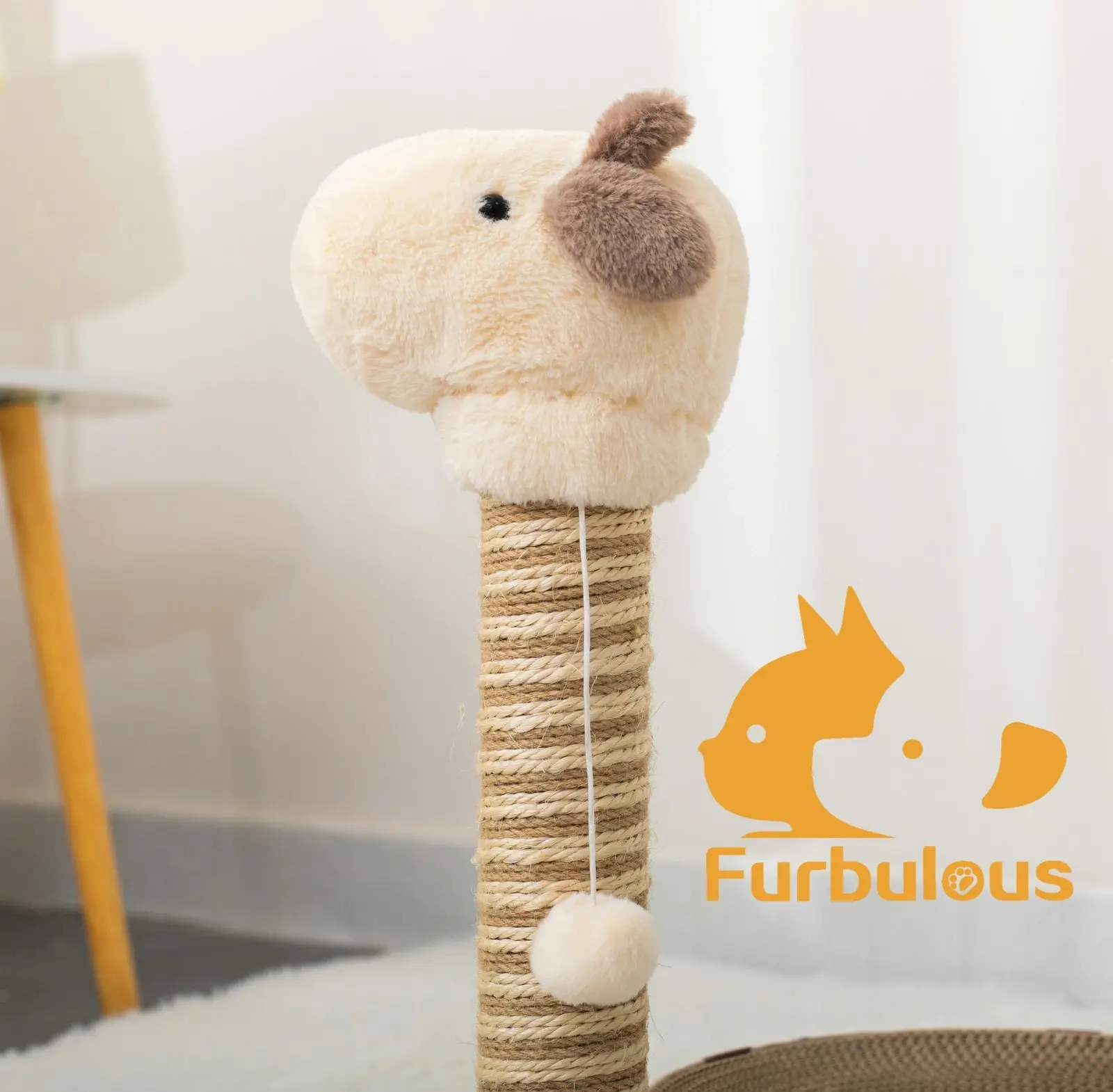 Furbulous Giraffe Cat Scratching Post Sisal Vertical Cat Scratcher Toy