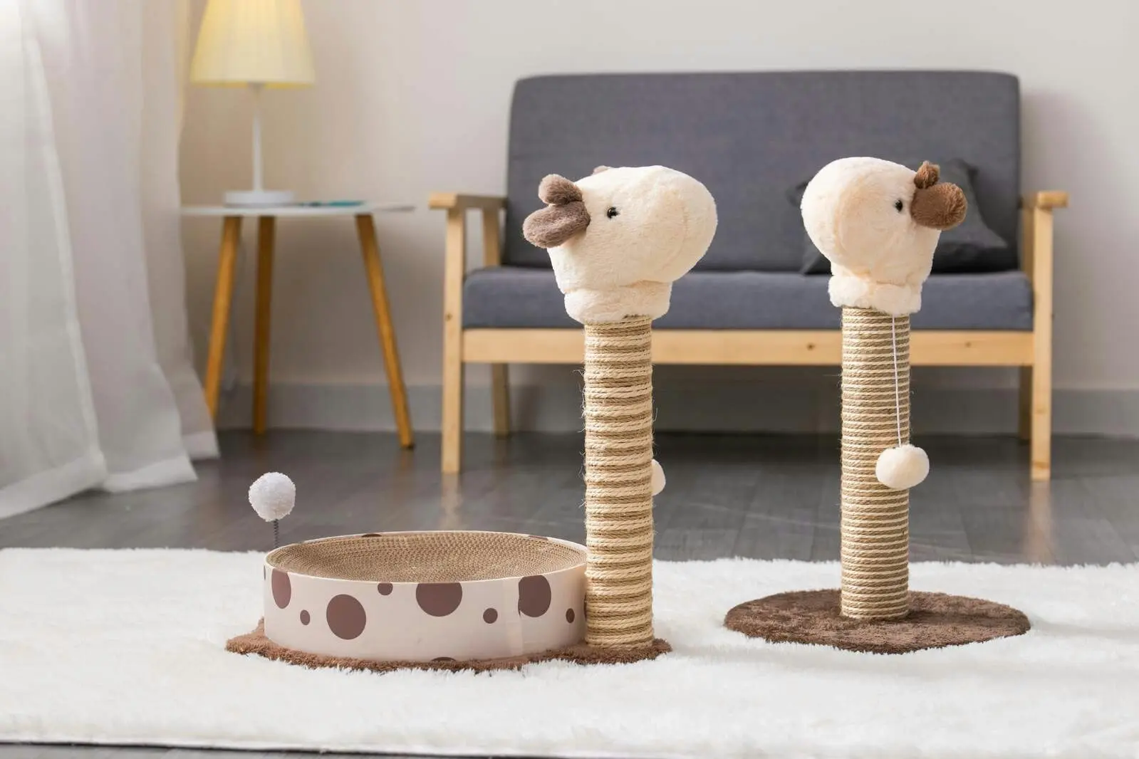 Furbulous Giraffe Cat Scratching Post Sisal Vertical Cat Scratcher Toy