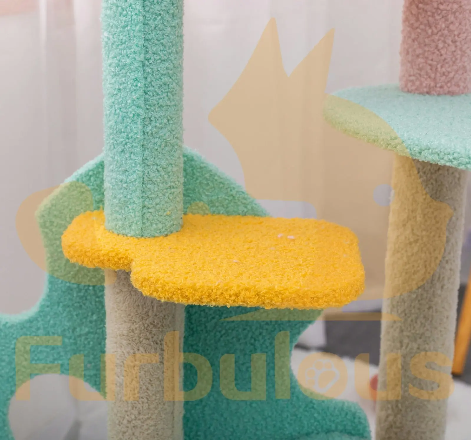 Furbulous 1.46m Cat Tree Scratching post and Adventure Cat tower - Green Leaf