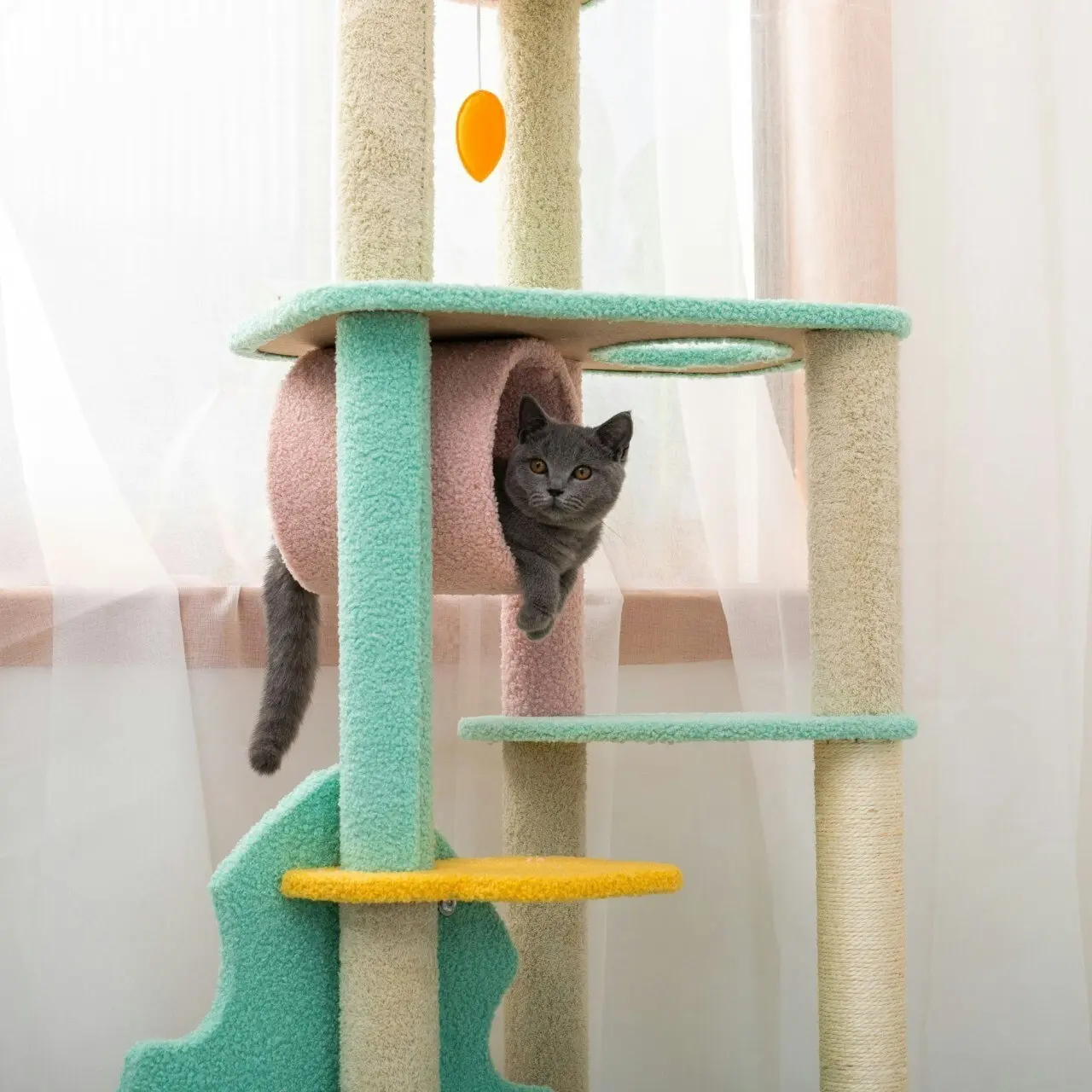 Furbulous 1.46m Cat Tree Scratching post and Adventure Cat tower - Green Leaf