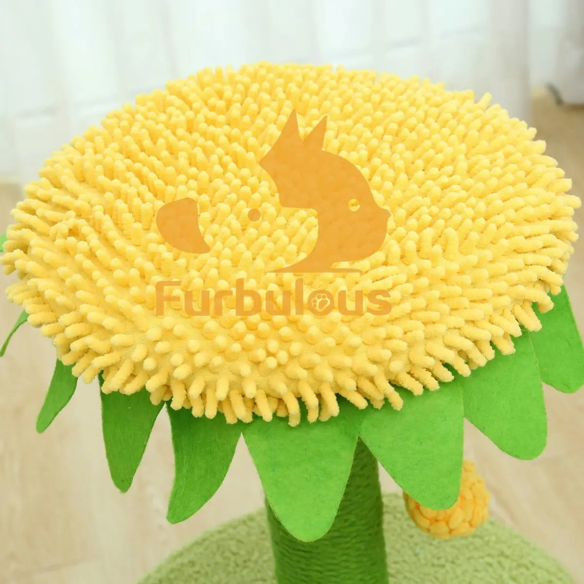 Furbulous Sunflower Cat Tree scratching Post and Cat Tower with Hideaway