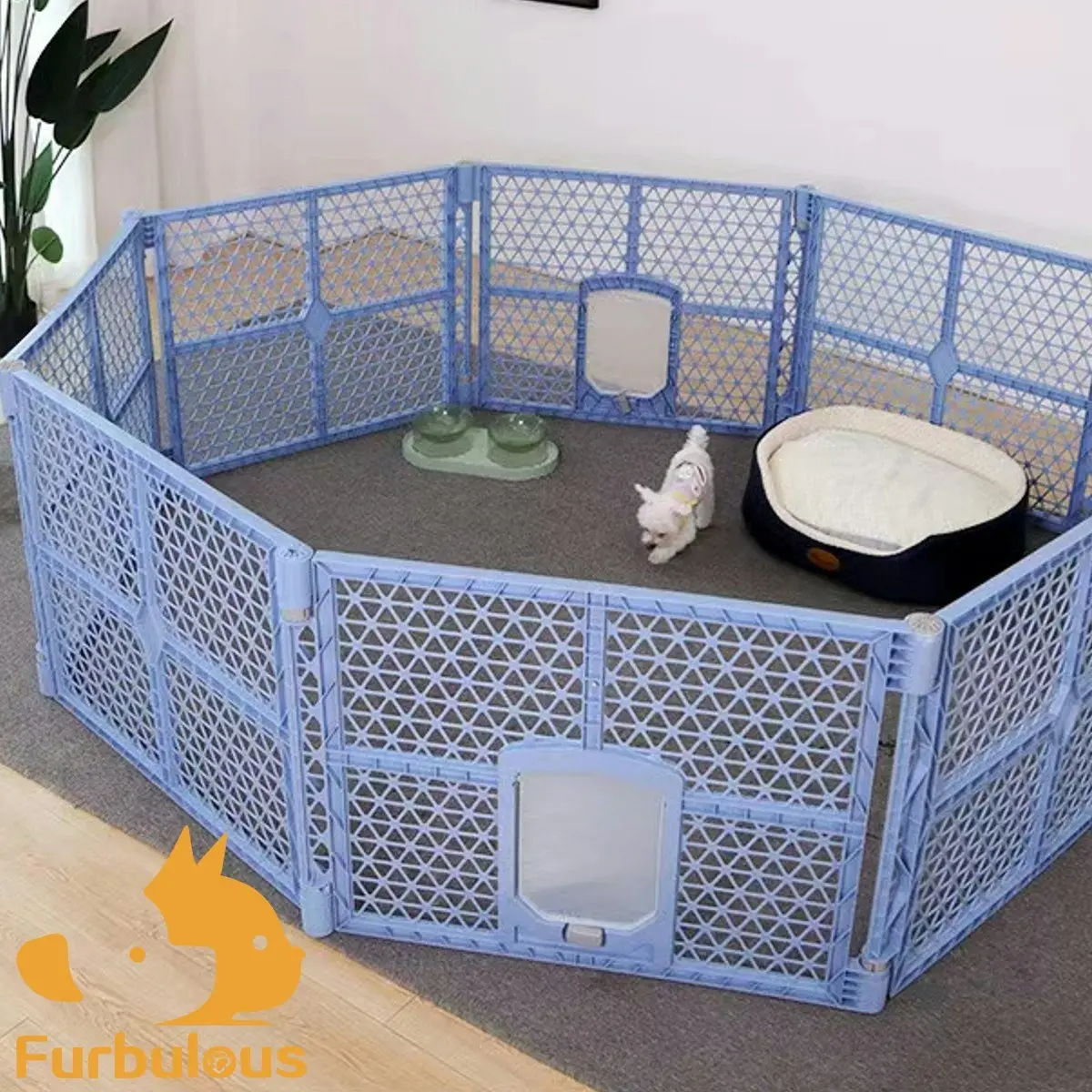 Furbulous Extendable 4 Panel Pet Dog Playpen and Puppy Exercise Cage Enclosure Fence Play Pen