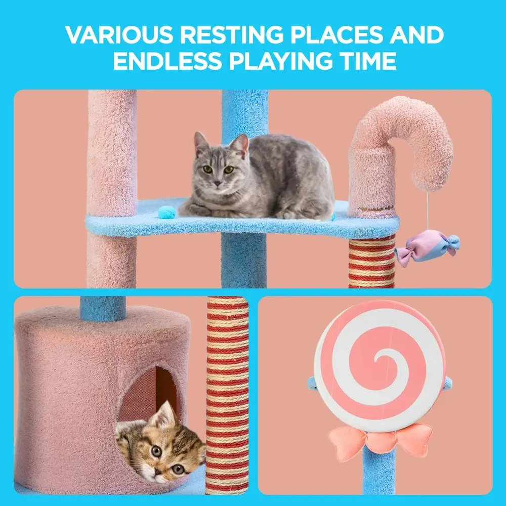 Furbulous 1.35m Lollipop Style Cat Tree Tower & Scratching Post