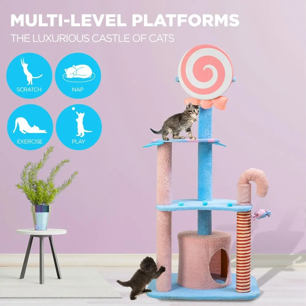 Furbulous 1.35m Lollipop Style Cat Tree Tower & Scratching Post