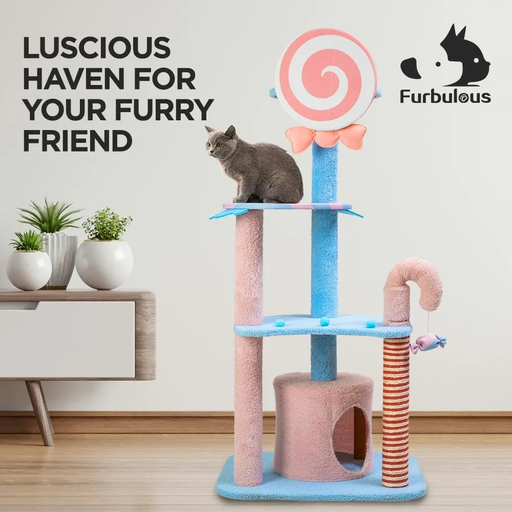 Furbulous 1.35m Lollipop Style Cat Tree Tower & Scratching Post