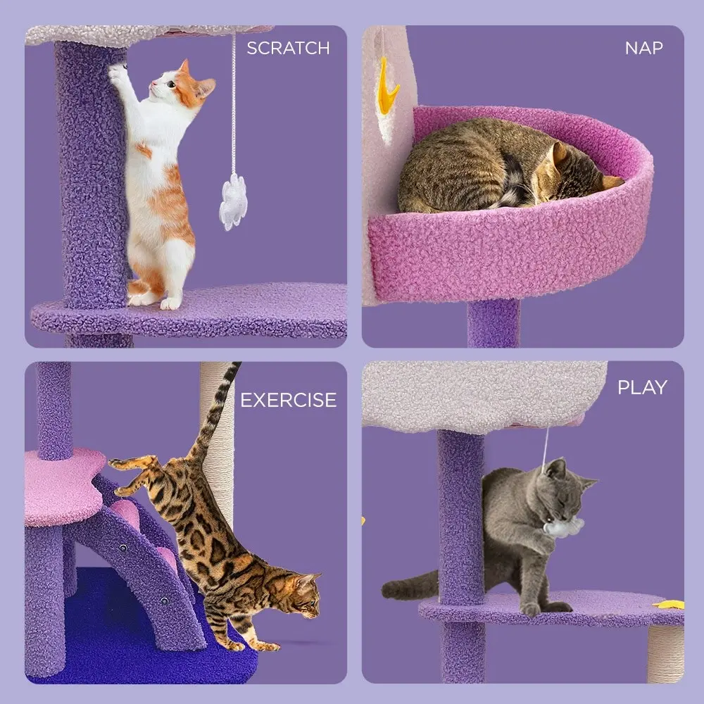 Furbulous 1.08m Cat Tree Scratching Post and Cat Tower - Star and Moon