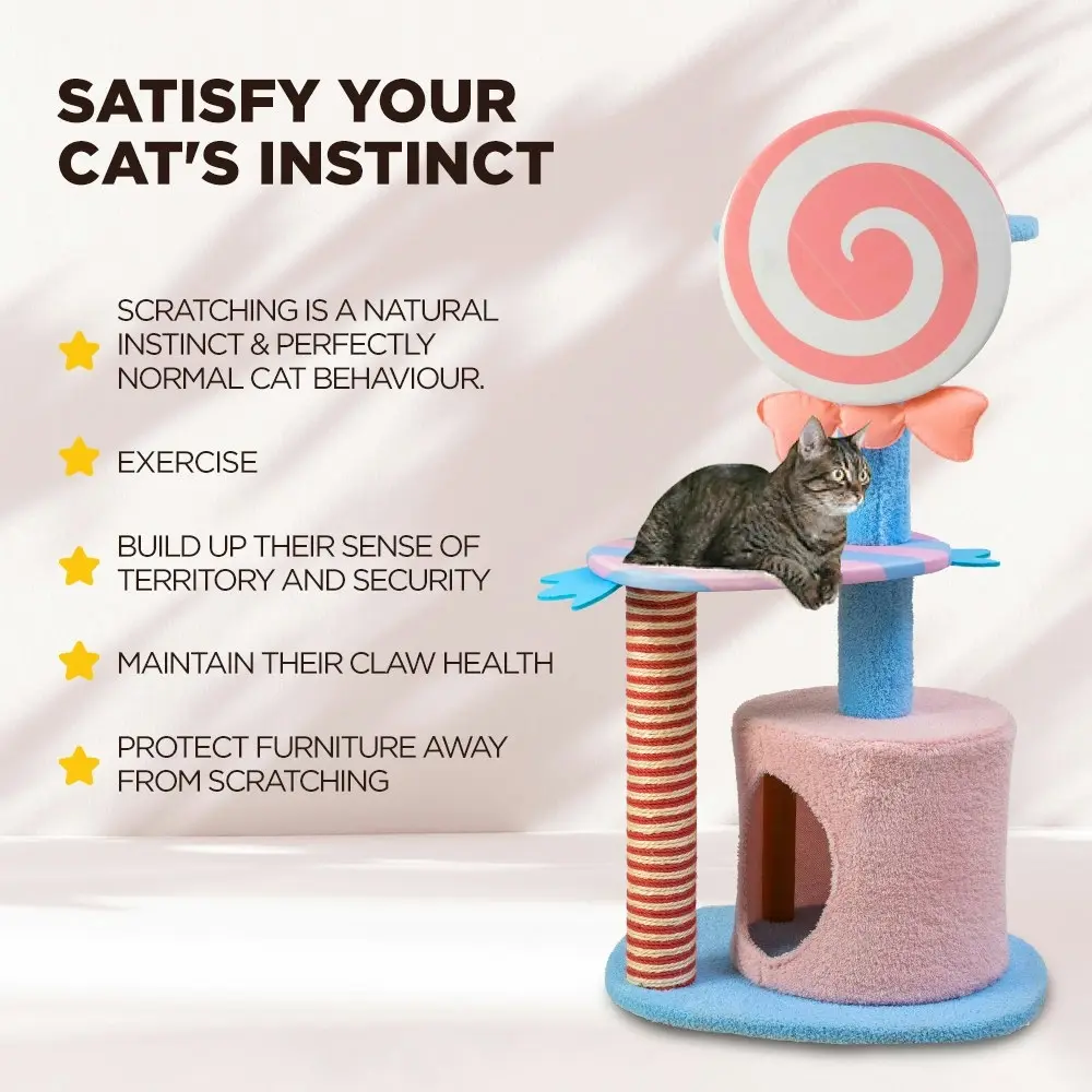 Furbulous 96cm Lollipop Style Cat Tree Tower & Scratching Post