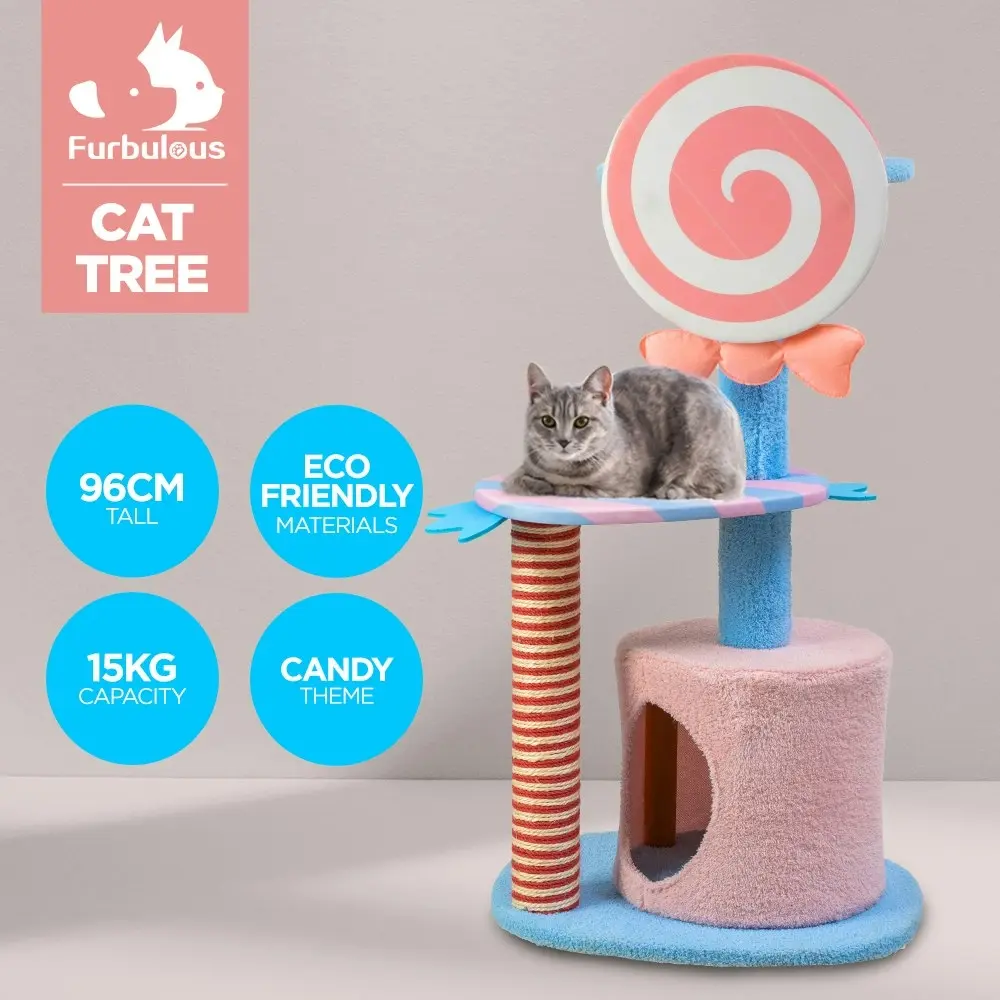 Furbulous 96cm Lollipop Style Cat Tree Tower & Scratching Post