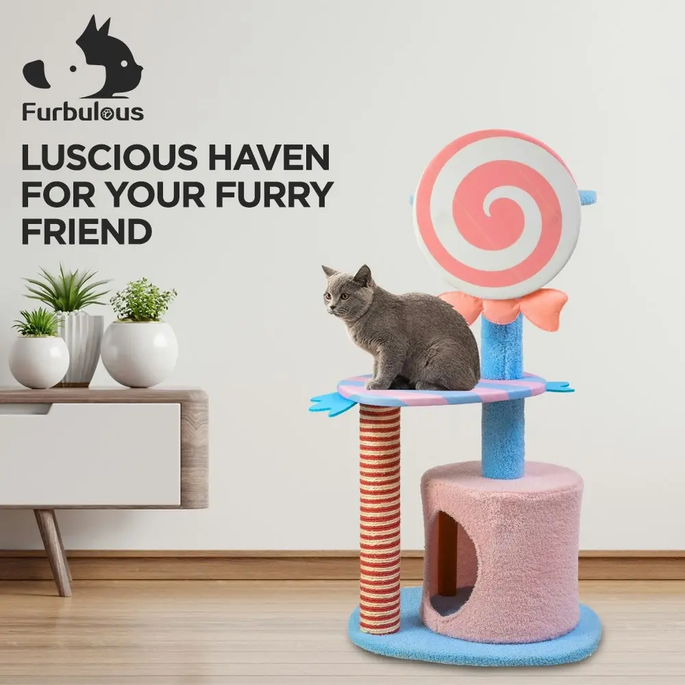 Furbulous 96cm Lollipop Style Cat Tree Tower & Scratching Post