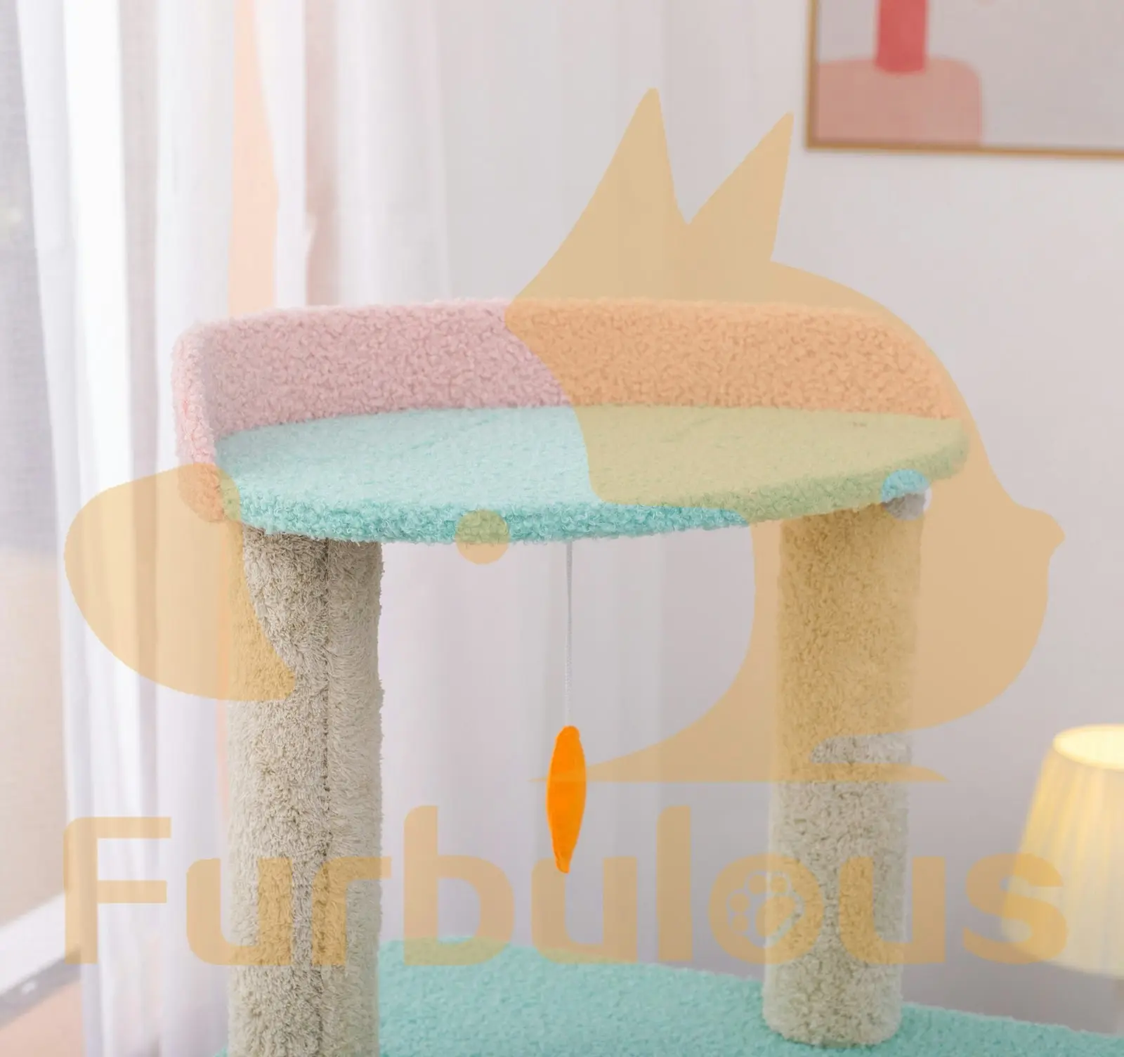 Furbulous 75cm Cat Tree Scratching post and Cat tower with Sisal Scratching Rope - Green Leaf