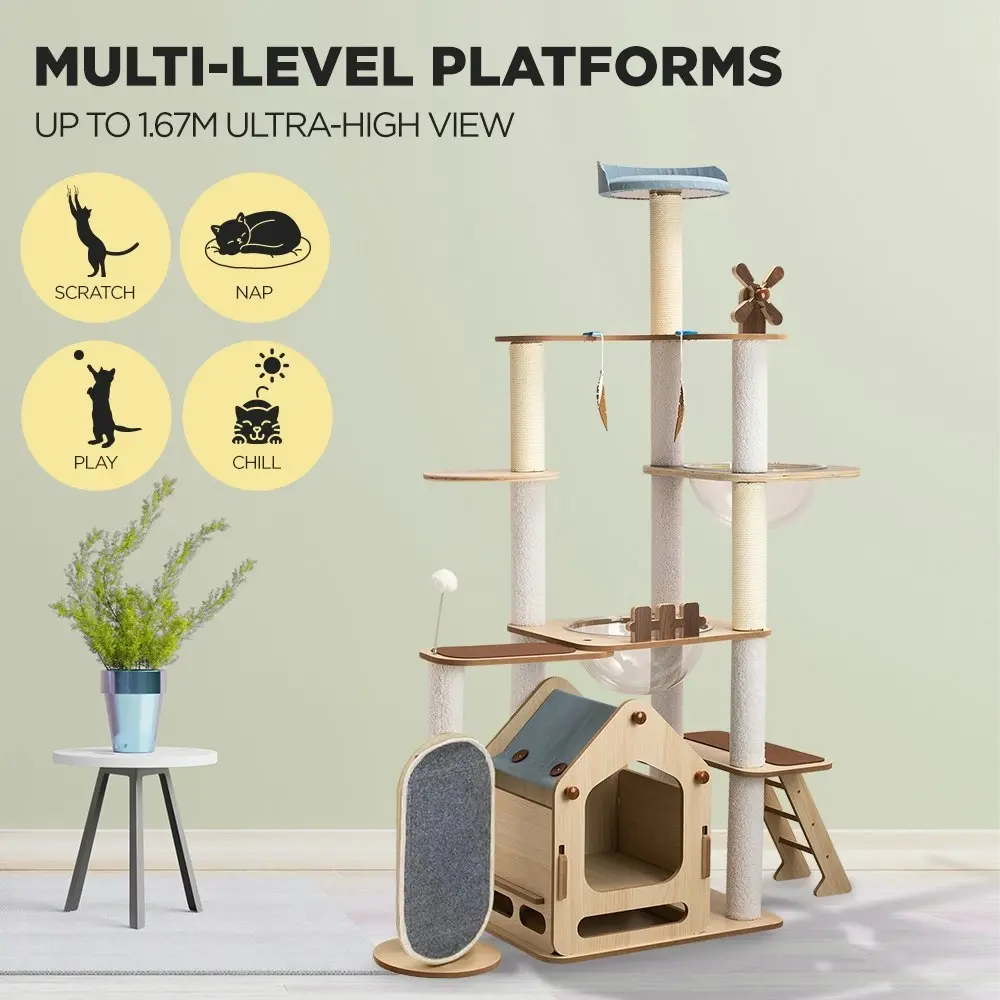 Furbulous 1.67cm Cat Tree Mega Cat Tower and Scratching Post - Windmill style