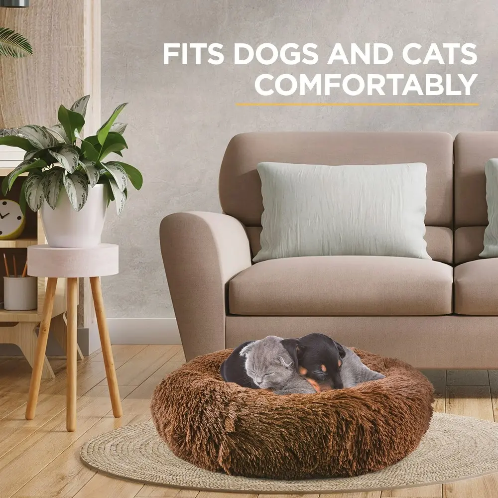 Furbulous Calming Dog or Cat Bed in Light Grey - Large 70cm x 70cm