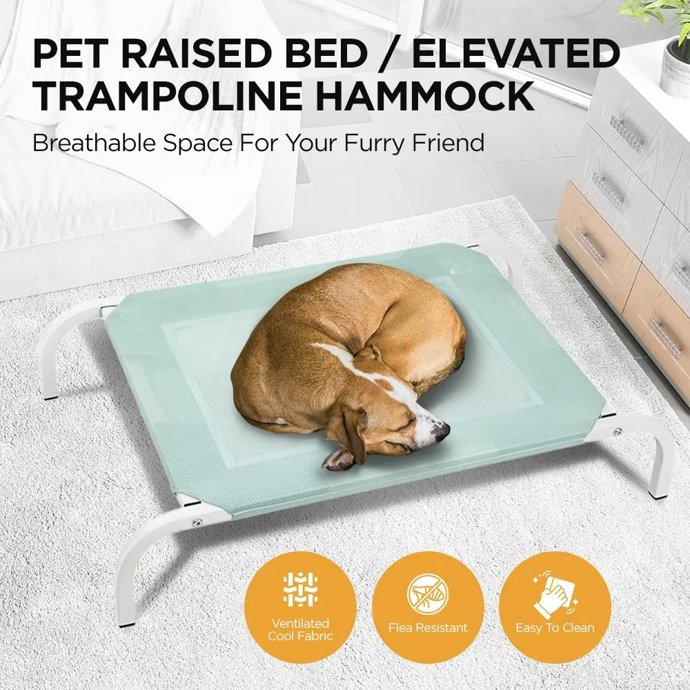 Furbulous Elevated Cooling Pet Bed Steel Frame Trampoline Indoor Outdoor Pets Dogs Large - Mint