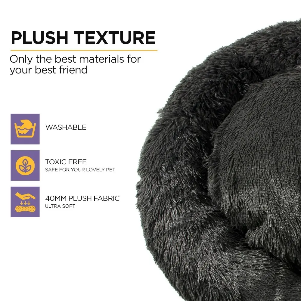 Furbulous Calming Dog or Cat Bed in Dark Grey - XXLarge - 100cm Diameter