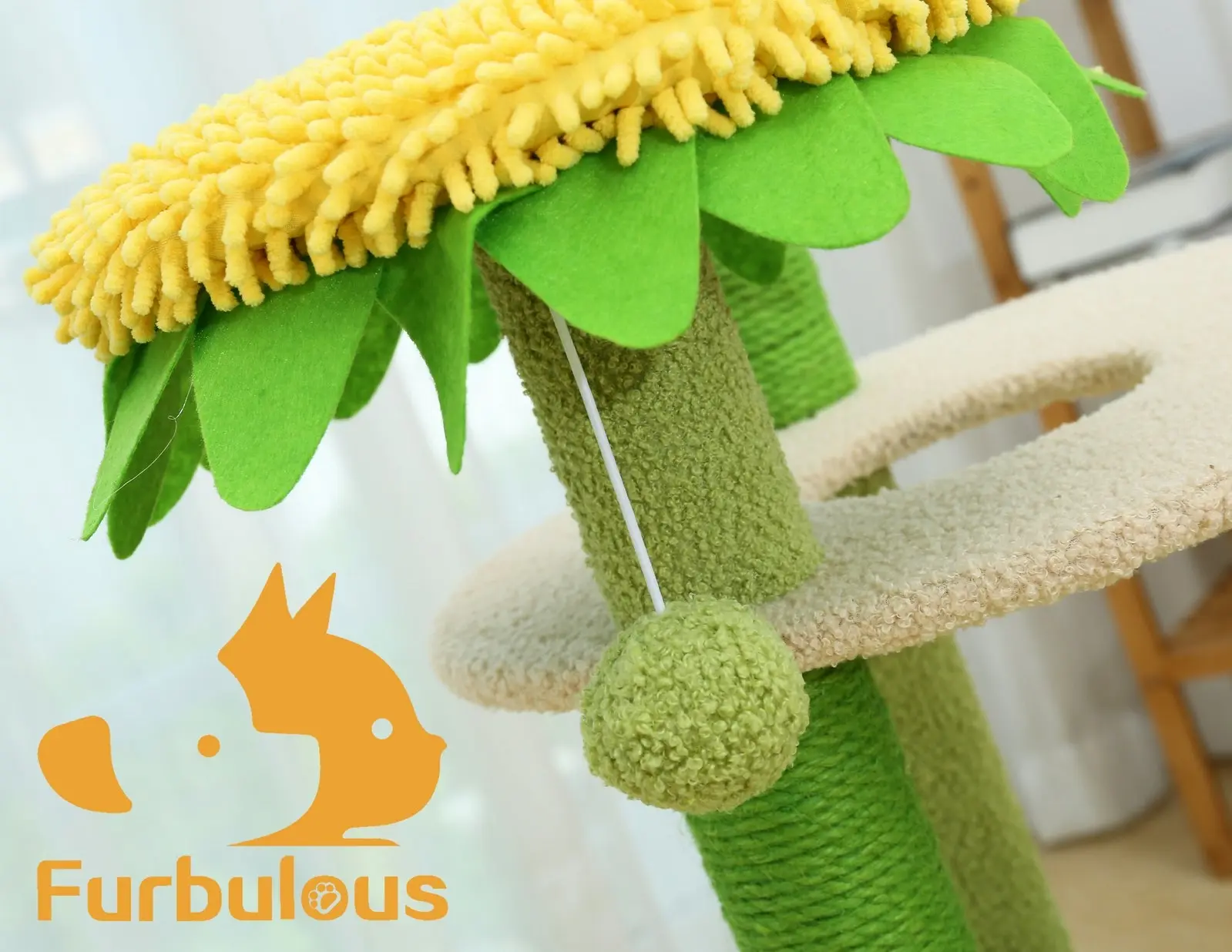 Furbulous Daisy Cat Tree Multilevel Cat Tower with Scratching Pole and Resting Platform