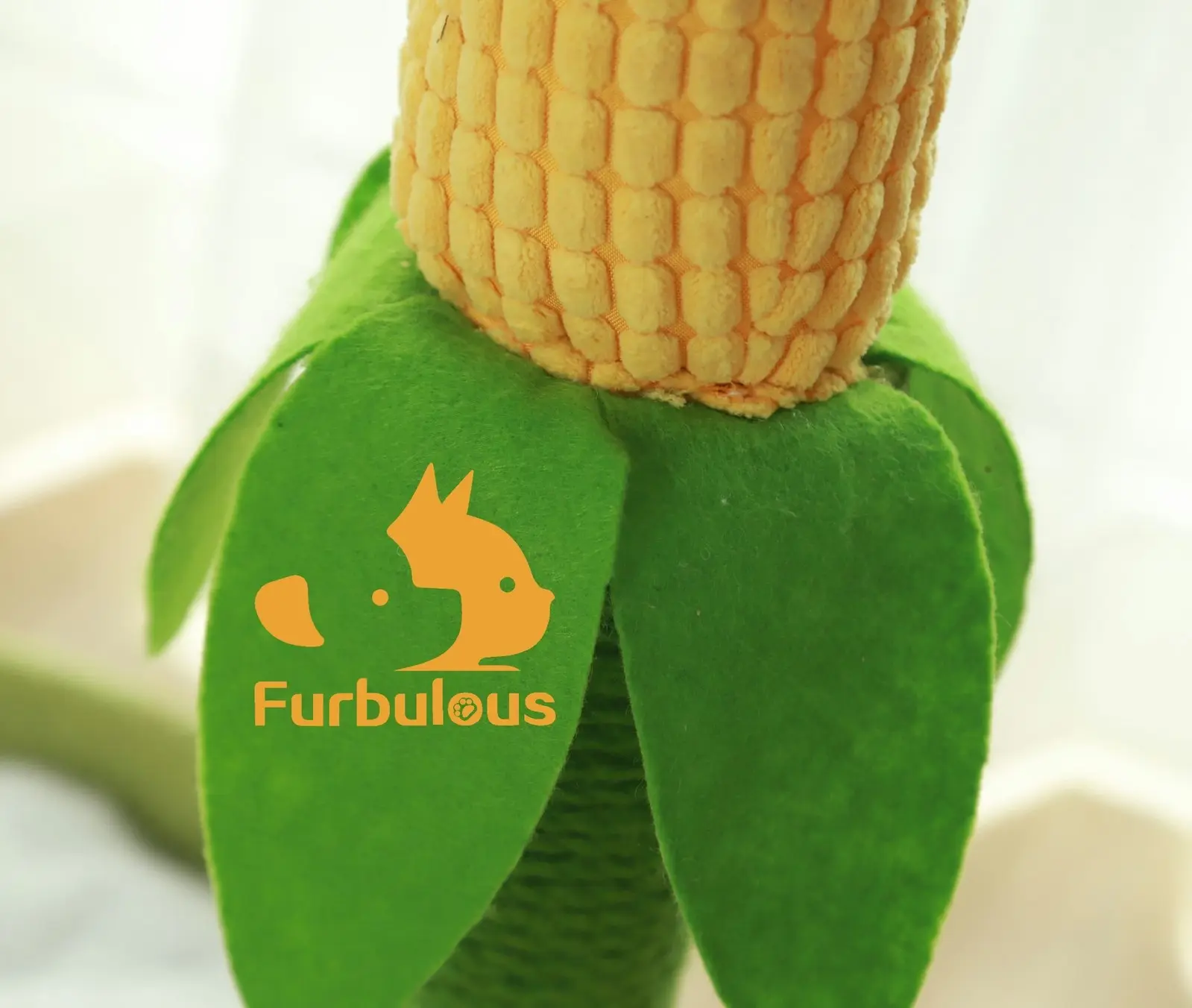 Furbulous Corn Cob Cat Scratching Post with Calming Cat Bed Fluffing soft for Kitty to Rest and Sleep