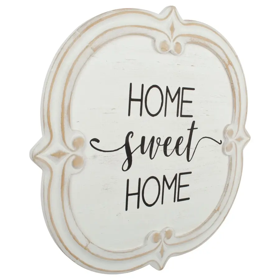 Willow & Silk Wooden 60cm 'Home Sweet Home' Plaque Sign Wall Art