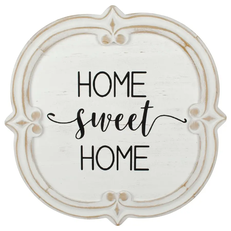 Willow & Silk Wooden 60cm 'Home Sweet Home' Plaque Sign Wall Art