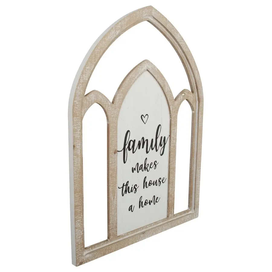 Willow & Silk Arch 60cm 'Family Makes Home' Plaque Sign Wall Art