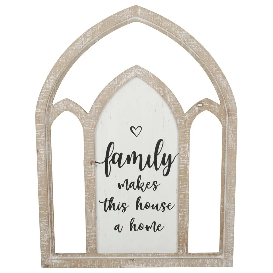 Willow & Silk Arch 60cm 'Family Makes Home' Plaque Sign Wall Art