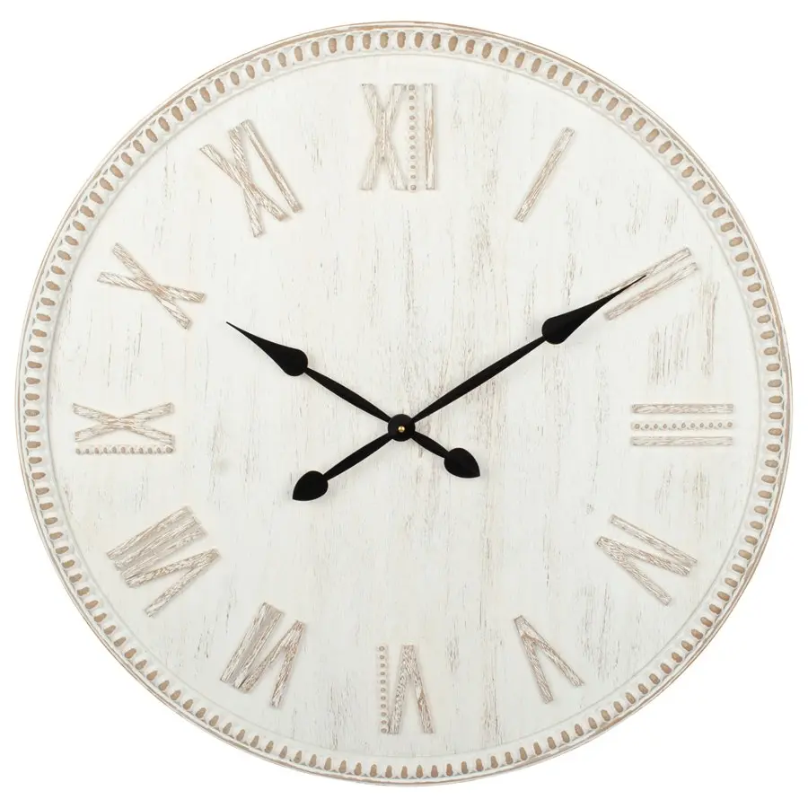 Willow & Silk MDF Large 80cm White Roman Numeral Wall Clock