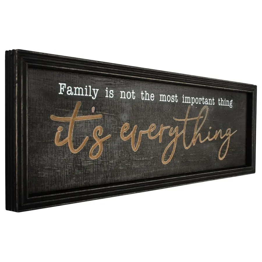 Willow & Silk Wooden 60cm Black "Family is Everything" Plaque Sign Wall Art