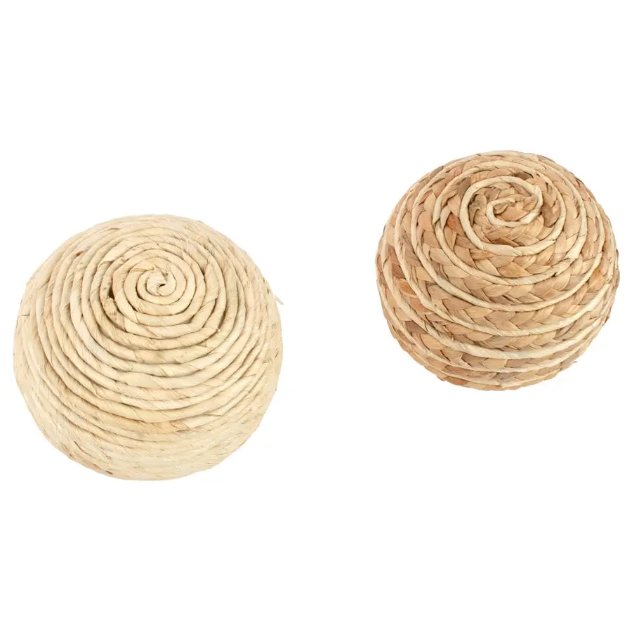 Willow & Silk Handmade 14cm Set of 2 Weave Balls Home Ornament