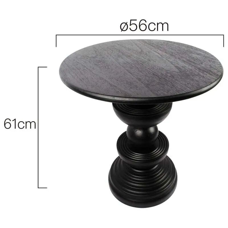 Willow & Silk Wooden 61cm Round Black Avoca Occasional/Coffee Table