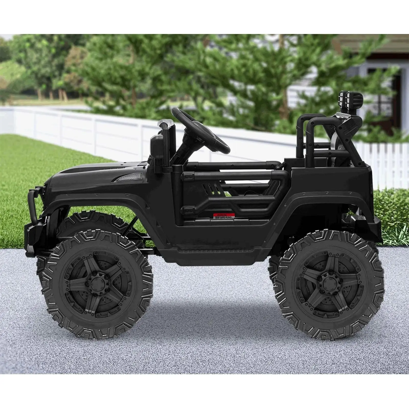 Mazam Kids Ride On Car 12V Electric Jeep Remote Vehicle Toy Cars Gift LED light Black