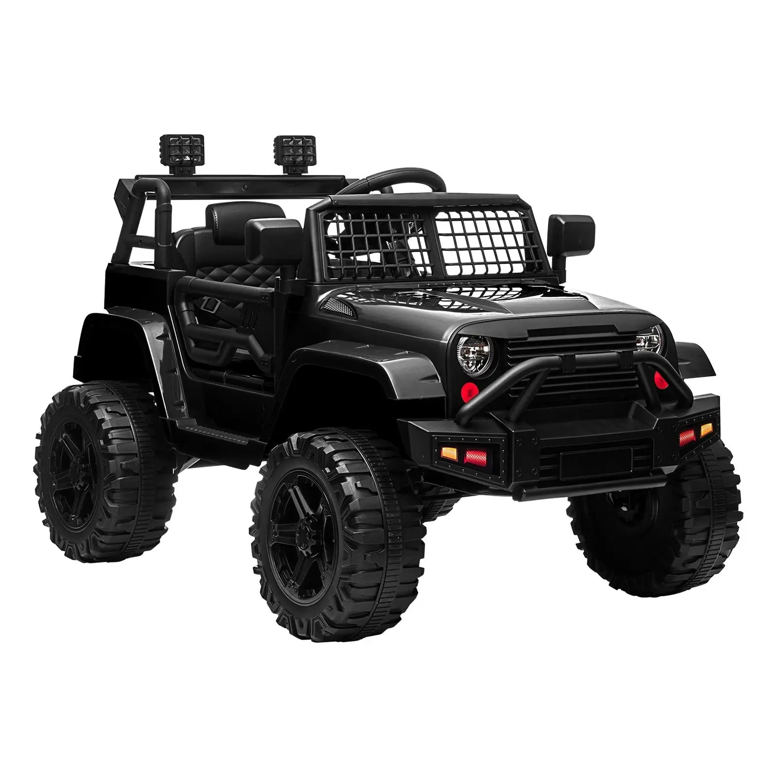 Mazam Kids Ride On Car 12V Electric Jeep Remote Vehicle Toy Cars Gift LED light Black