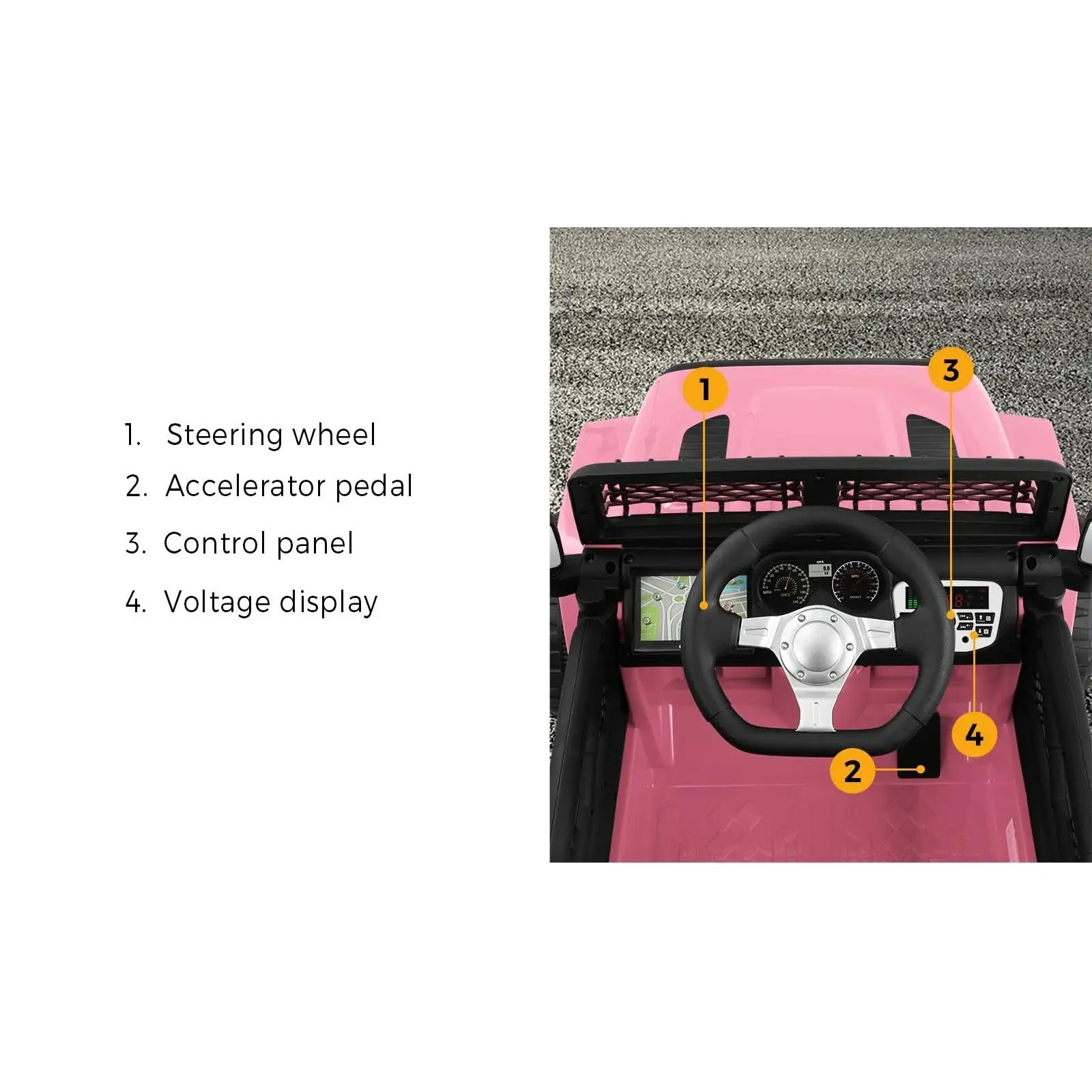 Mazam Kids Ride On Car Jeep Pink Electric Vehicle Toy Remote Cars Gift 12V LED Light