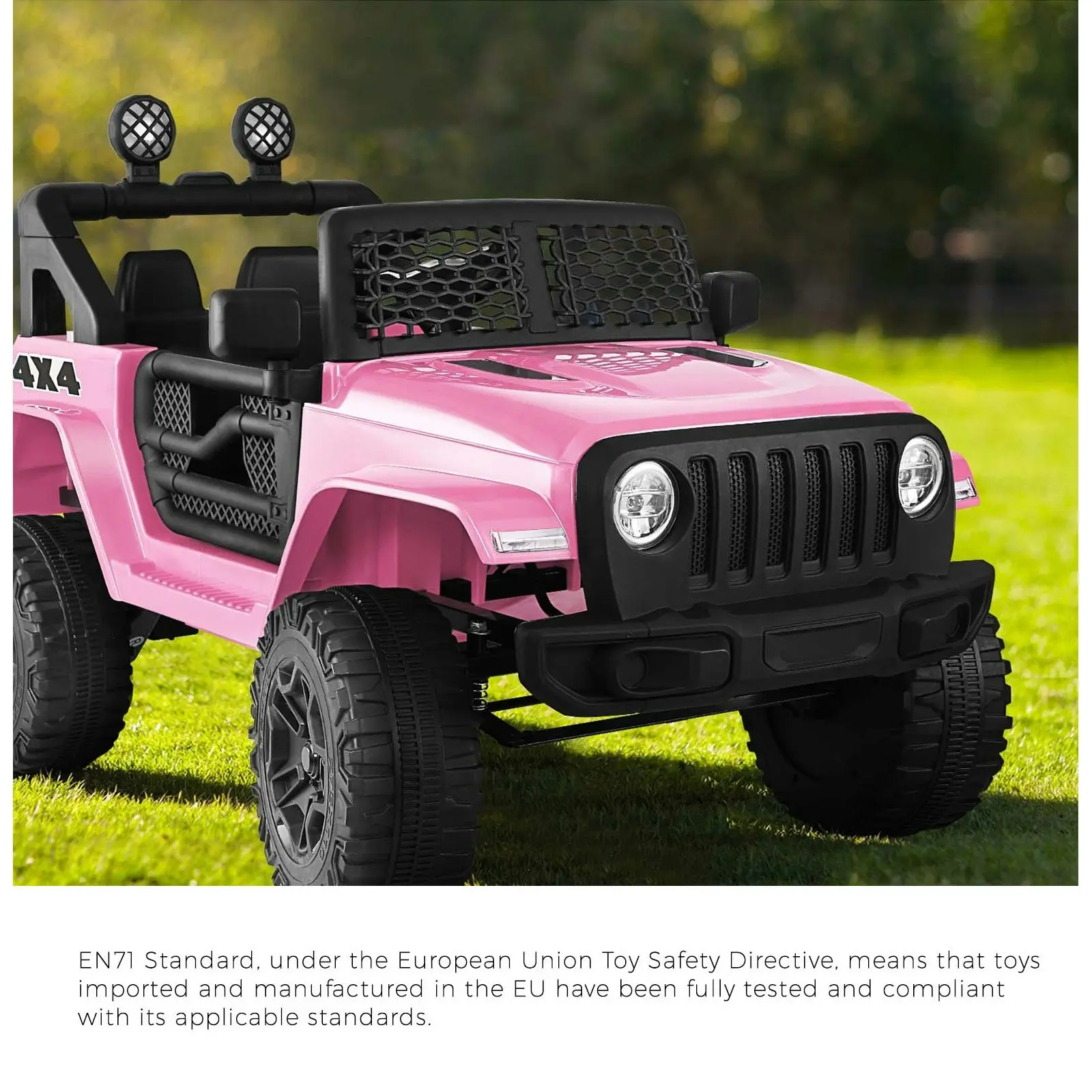 Mazam Kids Ride On Car Jeep Pink Electric Vehicle Toy Remote Cars Gift 12V LED Light