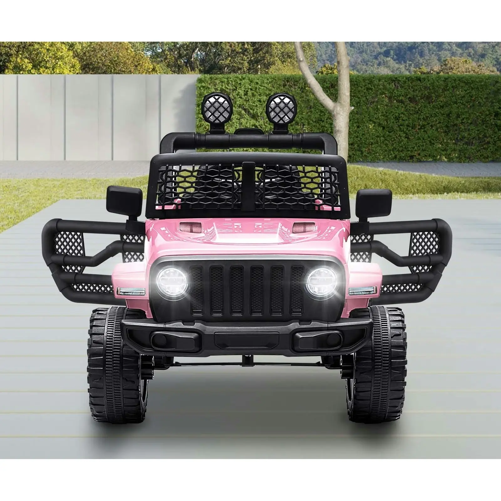 Mazam Kids Ride On Car Jeep Pink Electric Vehicle Toy Remote Cars Gift 12V LED Light