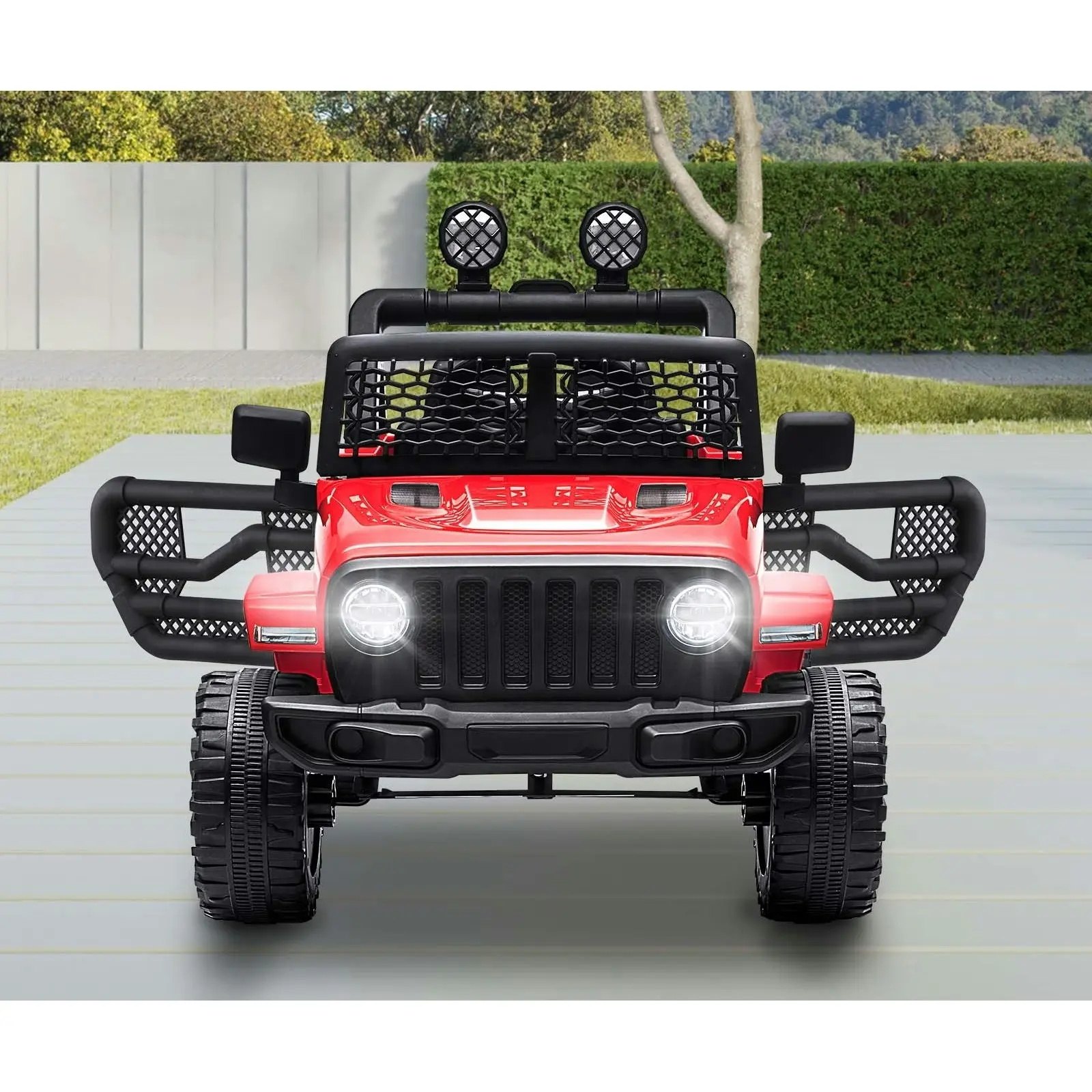 Mazam Ride On Car Red Electric Jeep Toy Remote Cars Kids Gift MP3 LED lights 12V