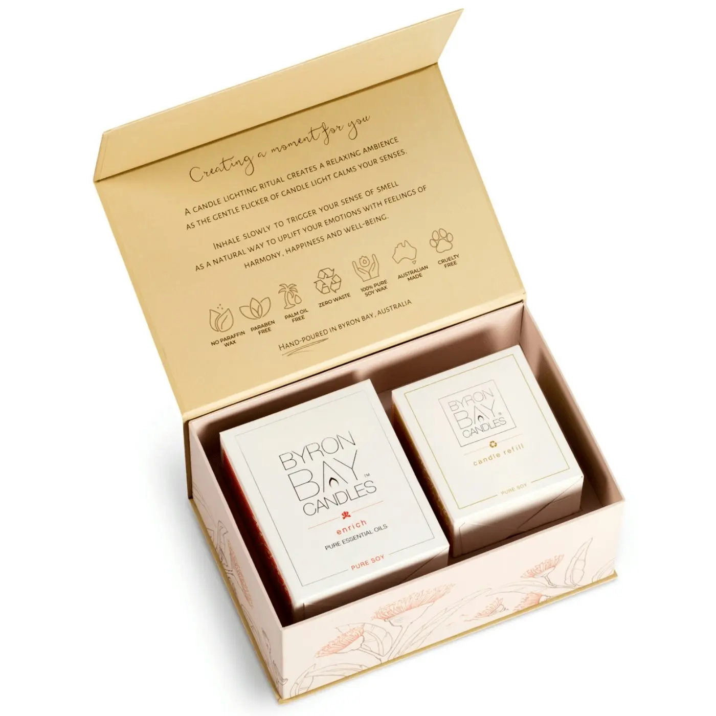 Byron Bay Candles | Scented Pure Soy Candle And Refill Candle Twin Gift Set