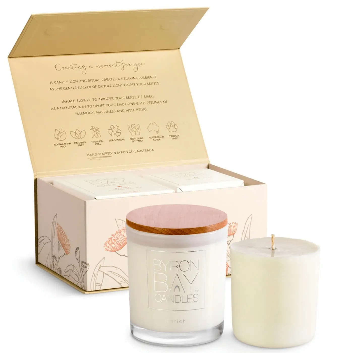 Byron Bay Candles | Scented Pure Soy Candle And Refill Candle Twin Gift Set