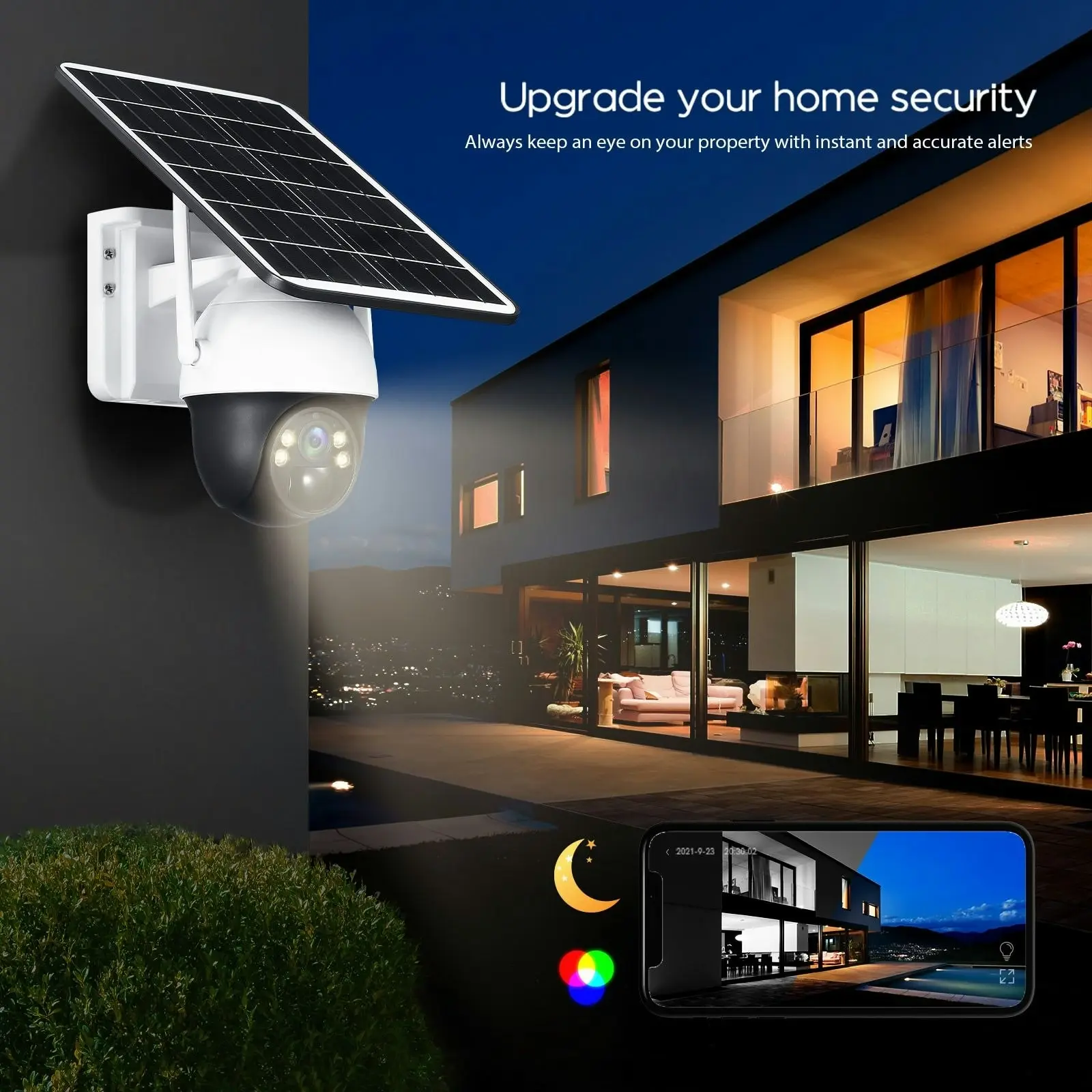 Ausway 4G Solar Security Camera Wireless Outdoor CCTV Home Surveillance System with Battery Remote Control x4