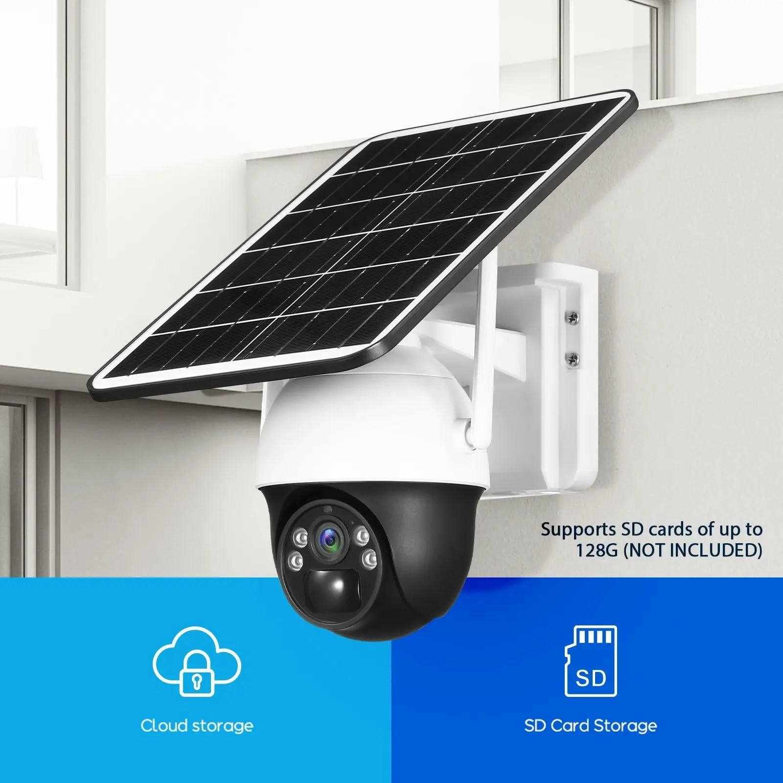 Ausway 4G Solar Security Camera Wireless Outdoor CCTV Home Surveillance System with Battery Remote Control x2