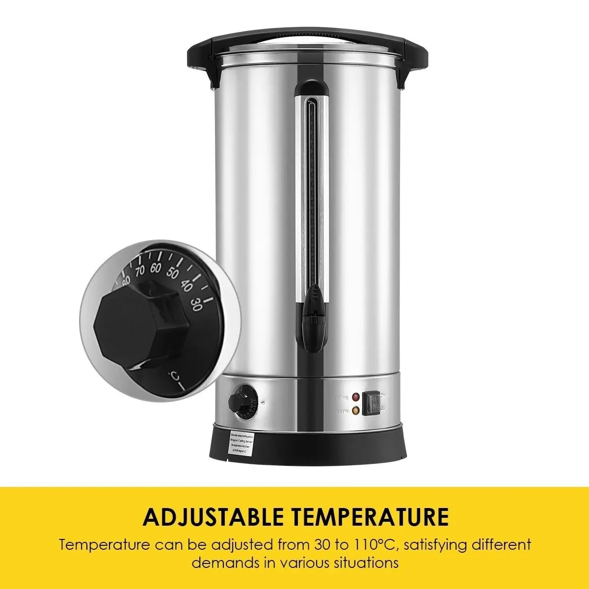 Maxkon  28L Stainless Steel Hot Water Urn 2500W Electric Hot Beverage Dispenser with Boil Dry Protection