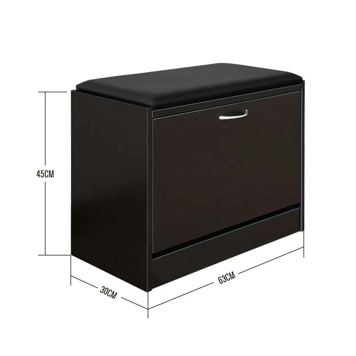 Ausway Black Wooden Shoe Cabinet Fold Organizer