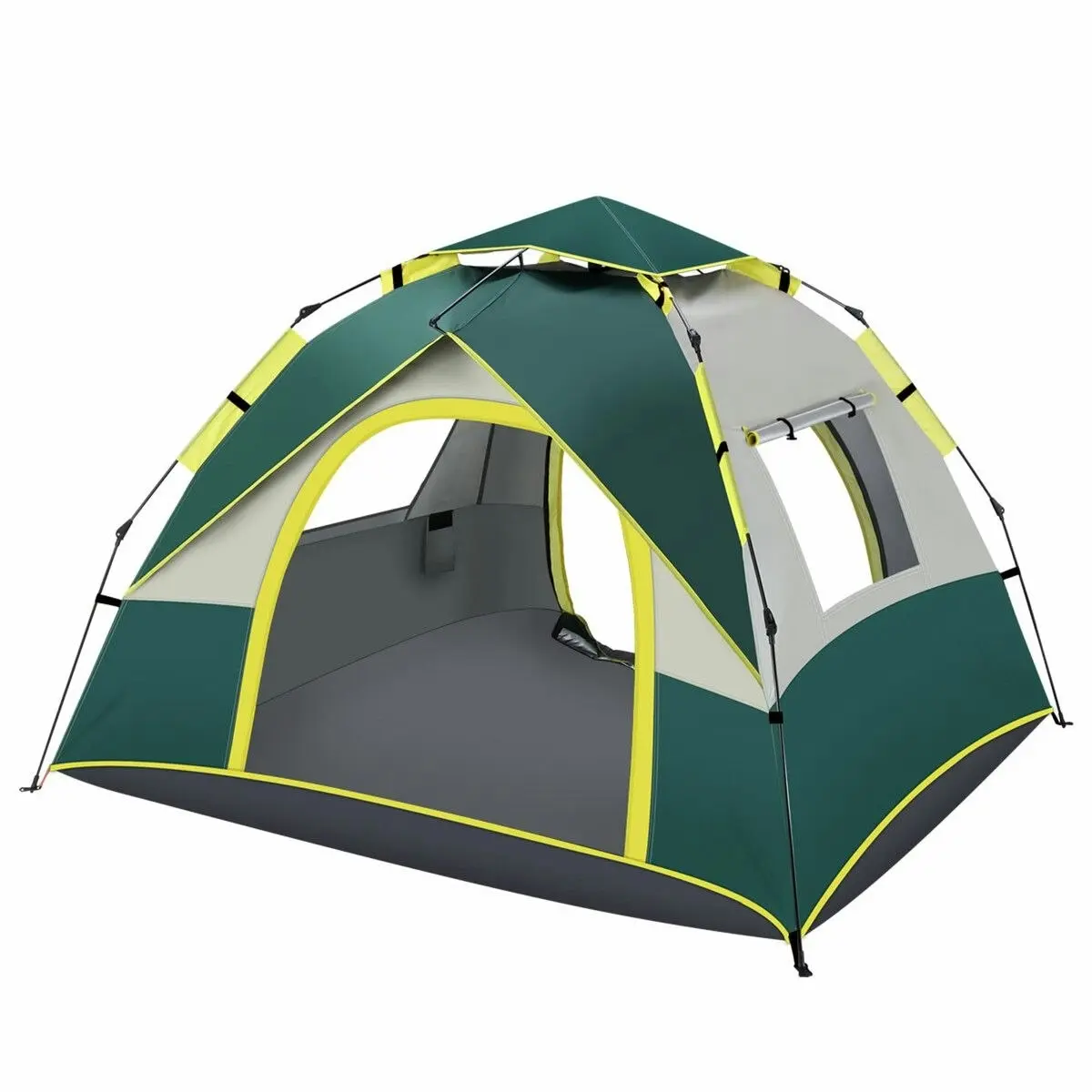 OGL  3 Person Tent Camping Pop Up Instant Beach Sun Shade Shelter Family Waterproof 215x200x141cm Green White