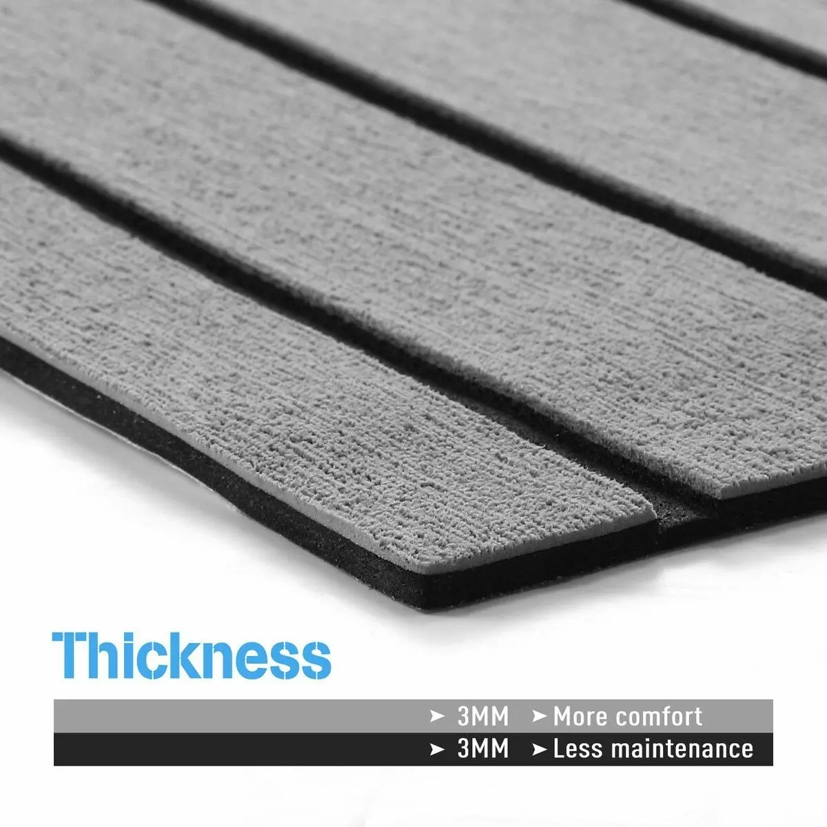 Ausway Marine Carpet Boat Flooring EVA Foam Decking Sheet Matting Non Slip Mat Covering Yacht Pad Dark Grey Bevel Design